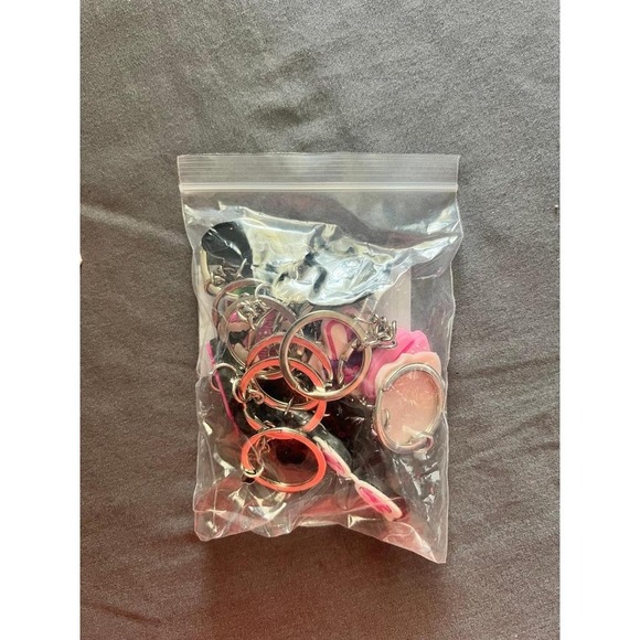 Cute Keychain Lot Bundle Pink Car House Lips Roller Skate Eyelash Keyring - Picture 2 of 2